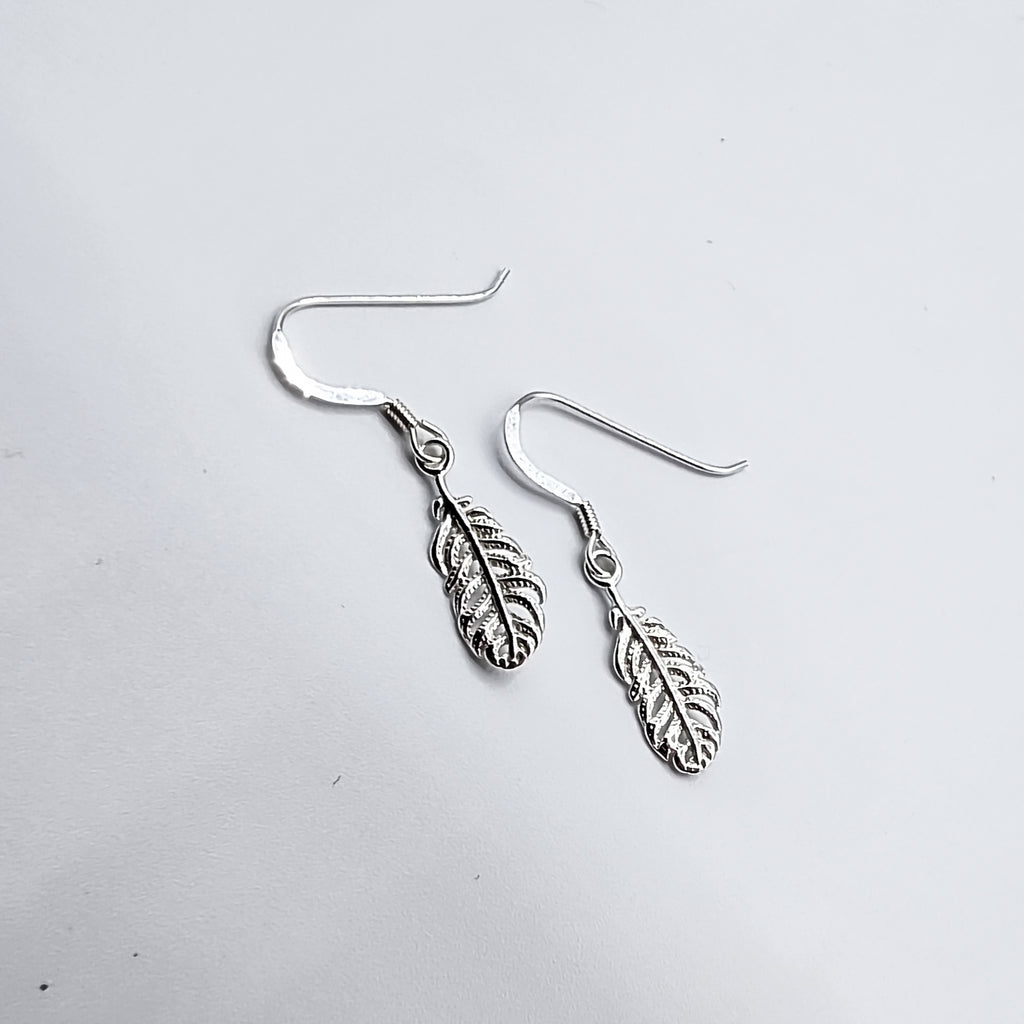 Sterling Silver Feather Earrings