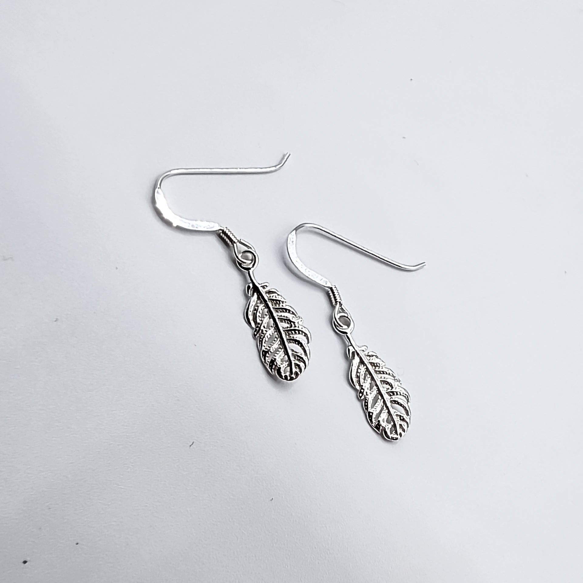 Sterling Silver Feather Earrings